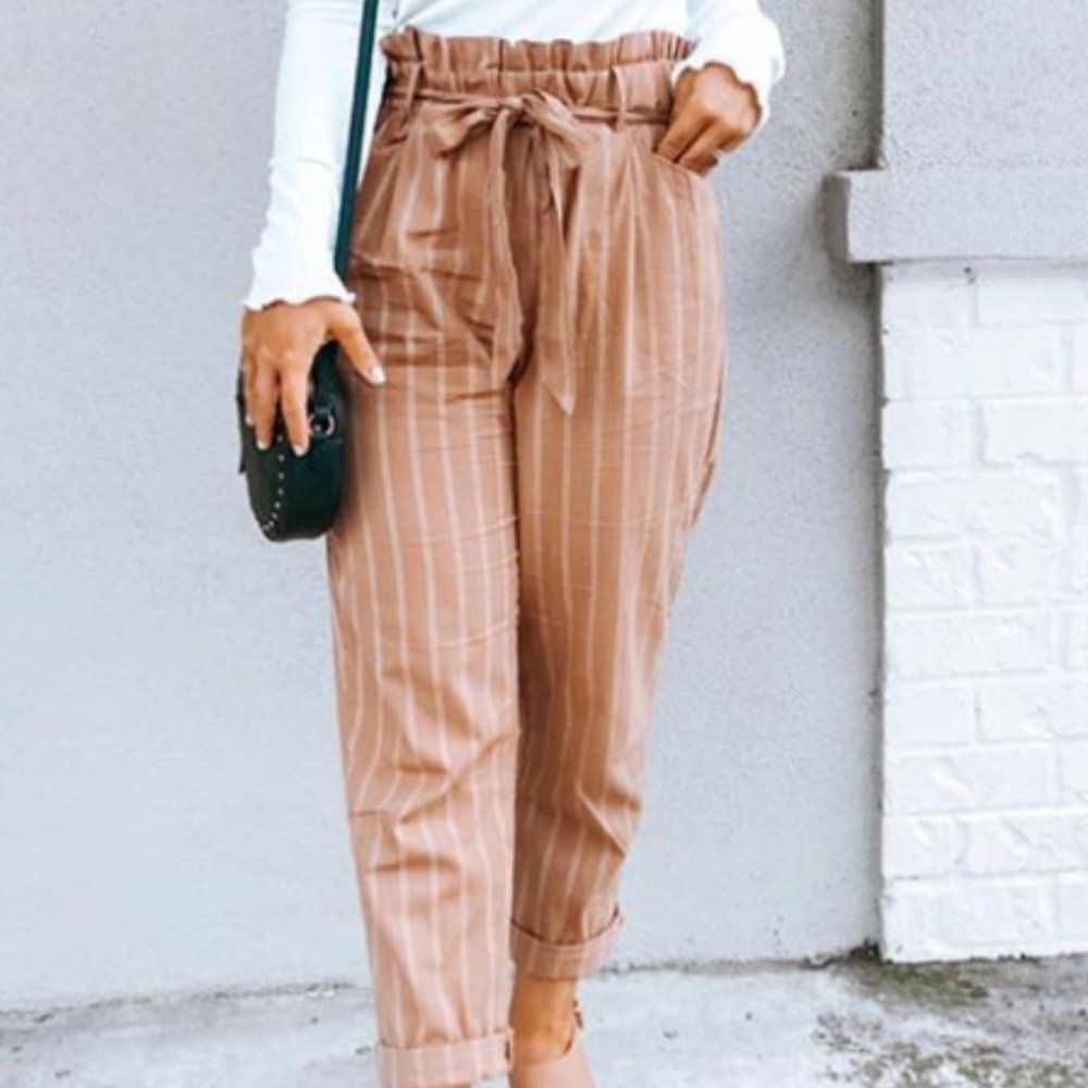 Striped Paperbag Pants